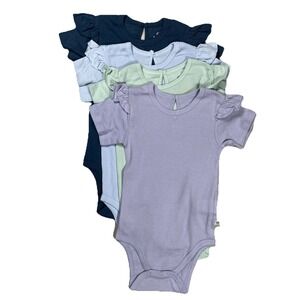 New Honest Baby Clothing 4 Pack Short Sleeve Bodysuits 18 Months‎ Organic Cotton